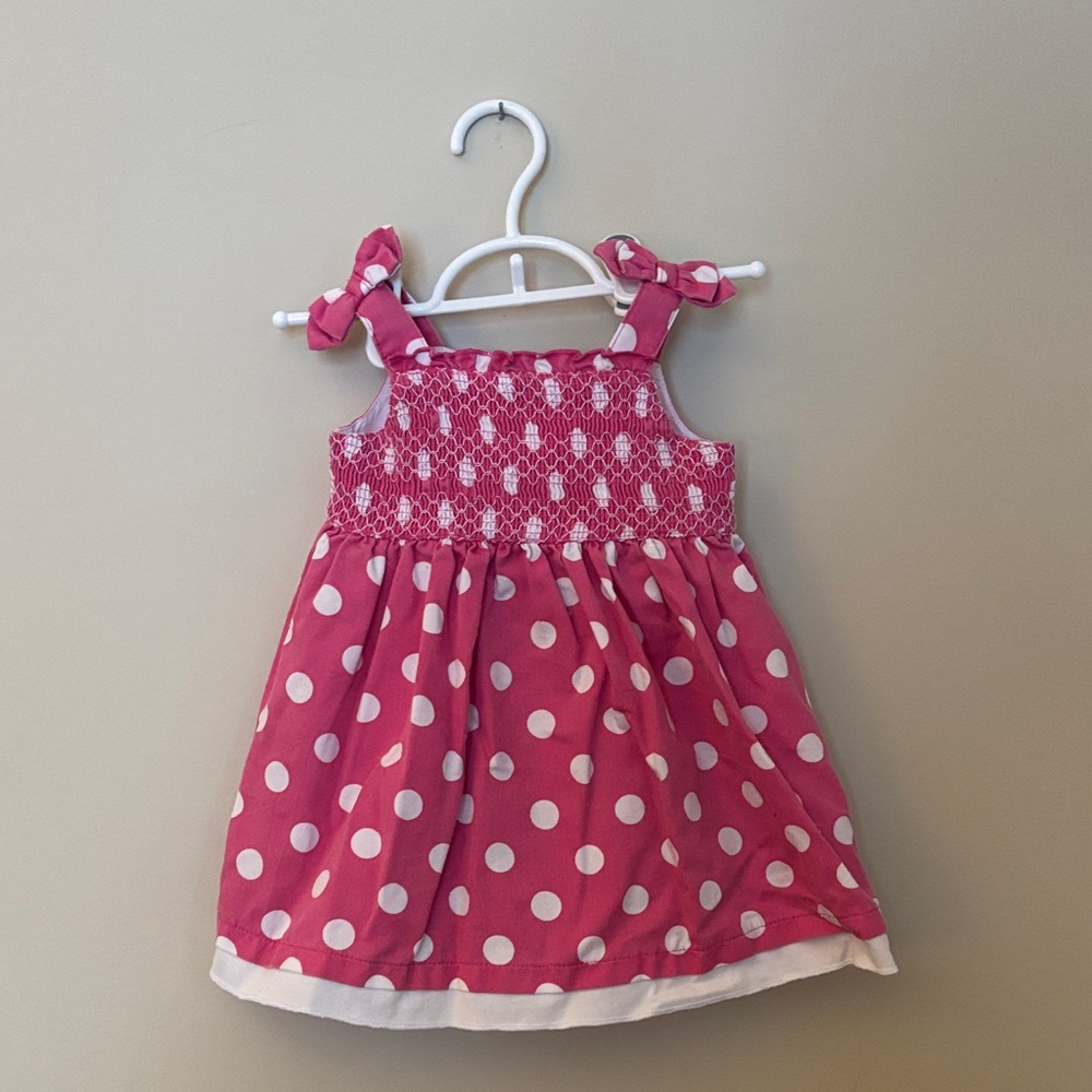 🌞 5/$25 Laura Ashley Pink Polka Dot Dress